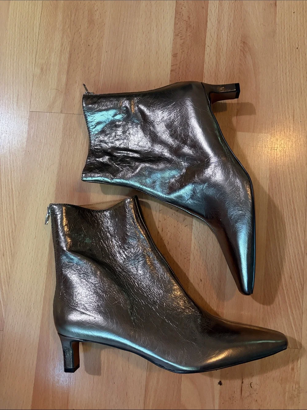 Madewell Dime Metallic Ankle Boots - Women's Low Heel Boots